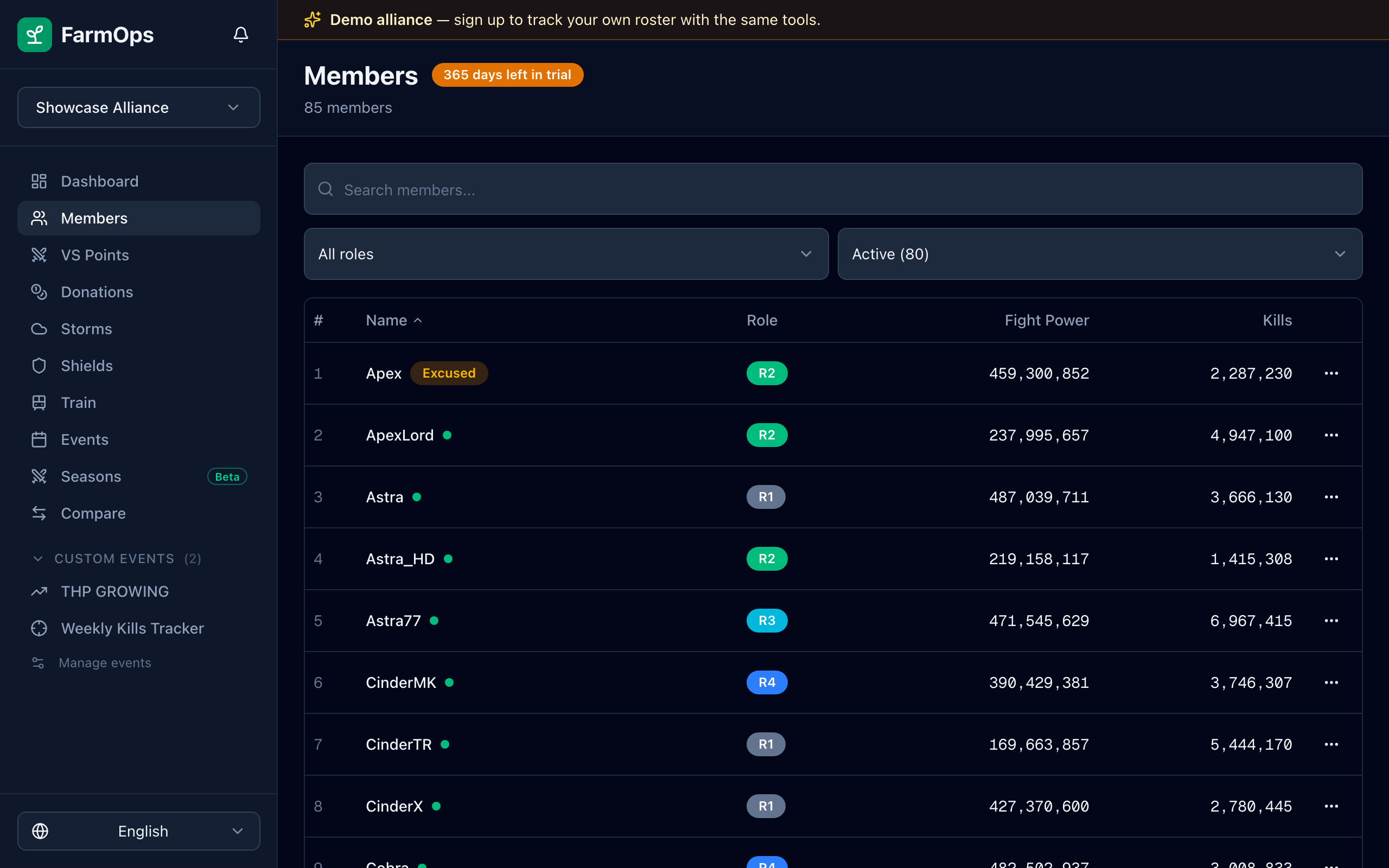 Members list page